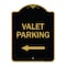 Signmission Designer Series Valet Parking W/ Left Arrow, Black & Gold Aluminum Sign, 18" x 24", BG-1824-22750 A-DES-BG-1824-22750 - alternate 1